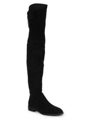 商品Stuart Weitzman|女式 Jocey系列 过膝靴 系带长靴 麂皮,价格¥2575,第4张图片详细描述