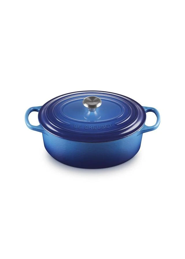 商品Le Creuset|Signature cast iron oval casserole 25cm azure,价格¥2520,第1张图片