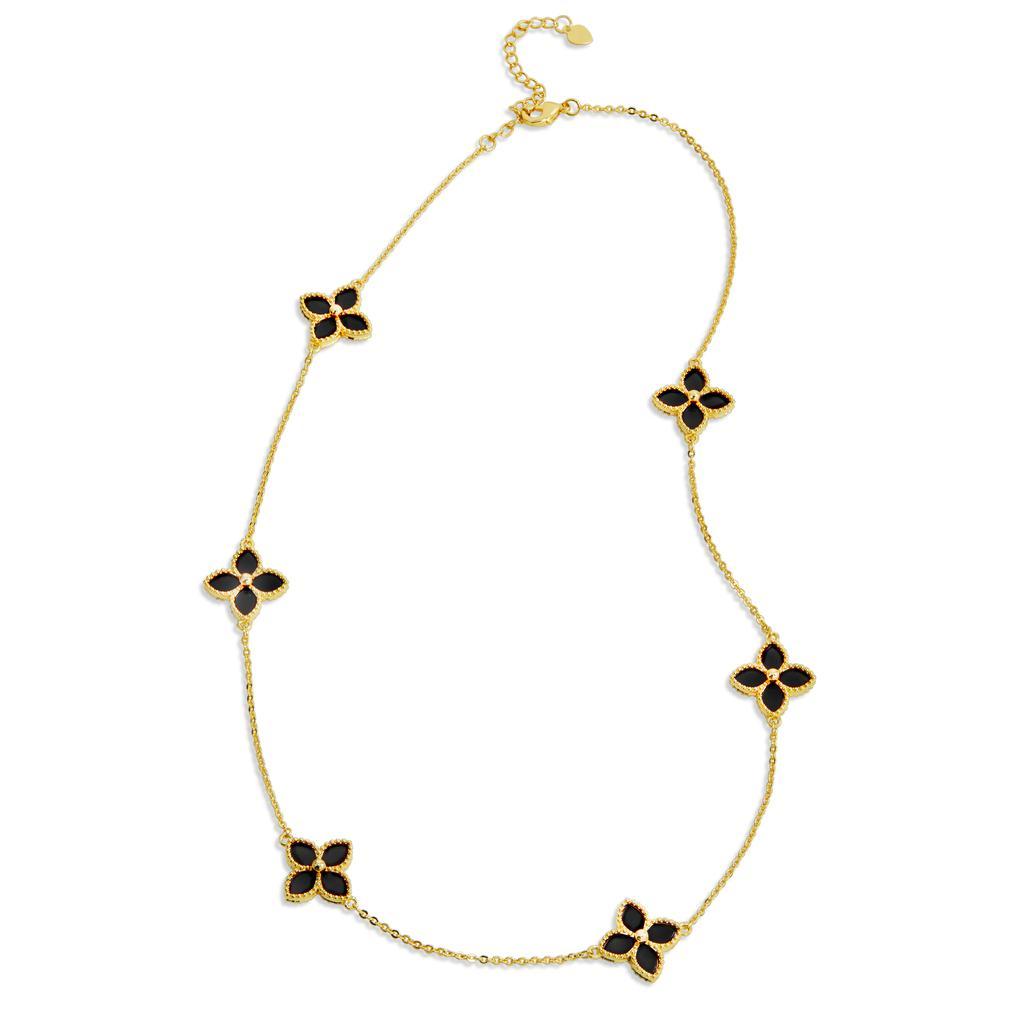 商品Savvy Cie Jewels|18K Gold Vermeil Greeb Agate Flower Choker,价格¥731,第5张图片详细描述