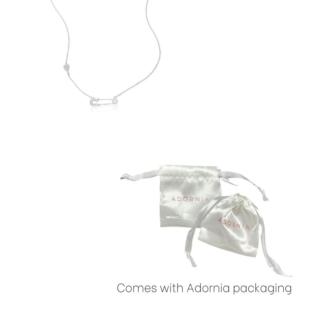 商品ADORNIA|Safety Pin Heart Necklace silver,价格¥394,第4张图片详细描述