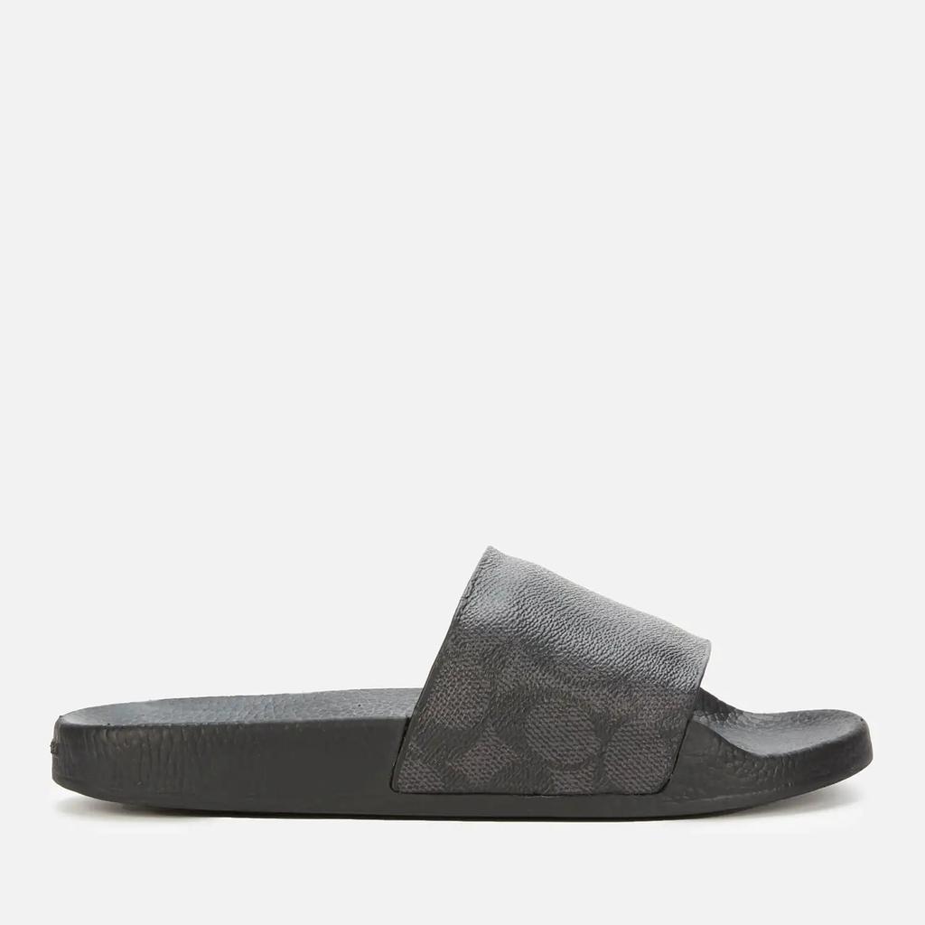 商品Coach|Coach Women's Udele Coated Canvas Slide Sandals - Charcoal/Black,价格¥501,第4张图片详细描述