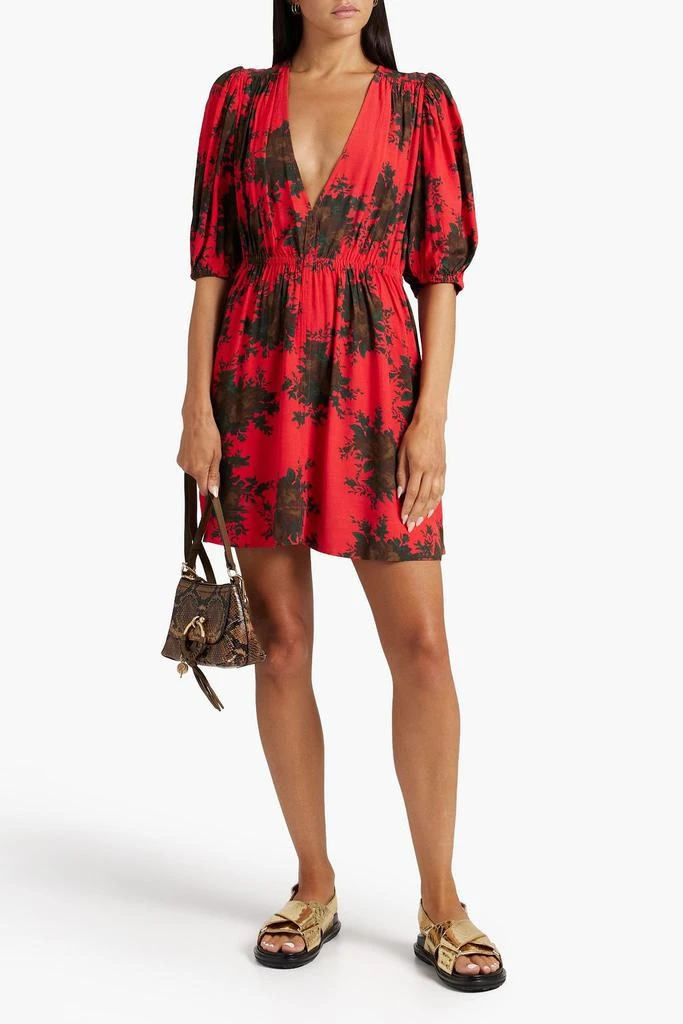 商品Ganni|Floral-print crepe mini dress,价格¥874,第4张图片详细描述