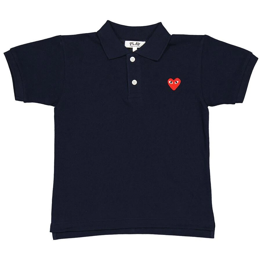 商品Comme des Garcons|Comme Des Garcons Kids Short Sleeve Embroidered Heart Polo Shirt, Size 6Y,价格¥433,第1张图片