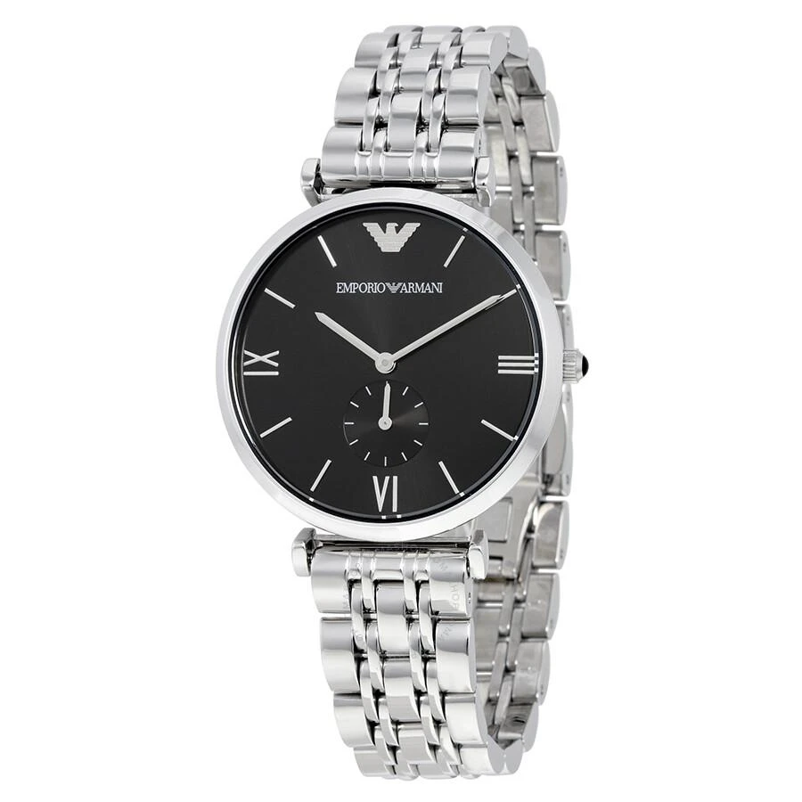 商品Emporio Armani|Retro Black Dial Stainless Steel Men's Watch AR1676,价格¥1116,第1张图片