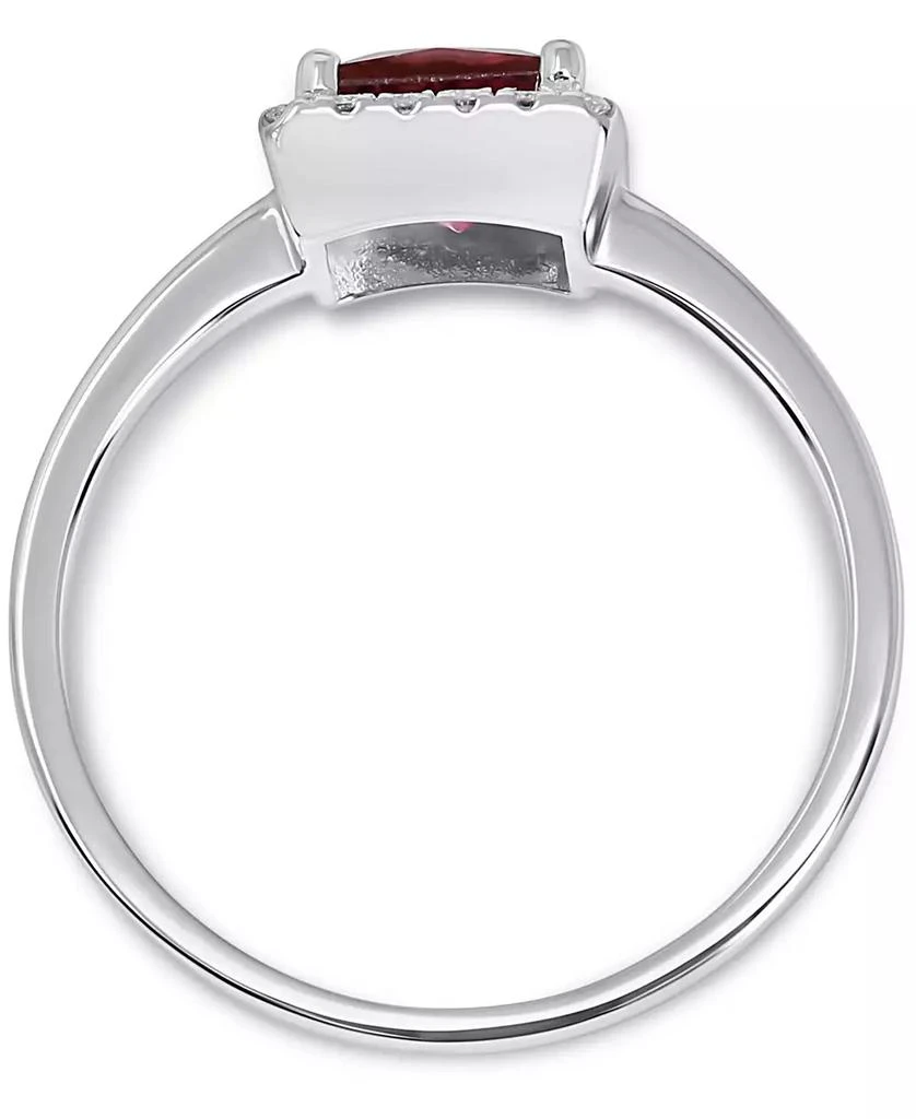 商品Macy's|Peridot (7/8 ct. t.w.) & Diamond (1/10 ct. t.w.) Square Halo Ring in 14k White Gold (Also in Rhodolite),价格¥3238,第2张图片详细描述
