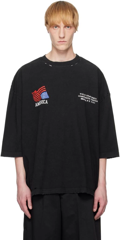 商品WILLY CHAVARRIA|Black 'América Community Center' T-shirt,价格¥4044,第1张图片