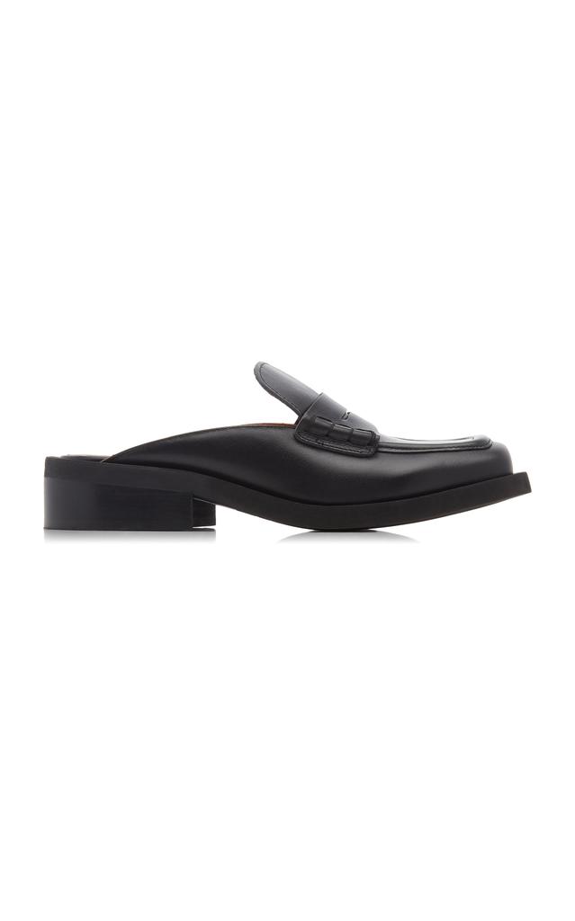 Ganni - Women's Wide-Welt Leather Mules - Black - Moda Operandi商品第1张图片规格展示