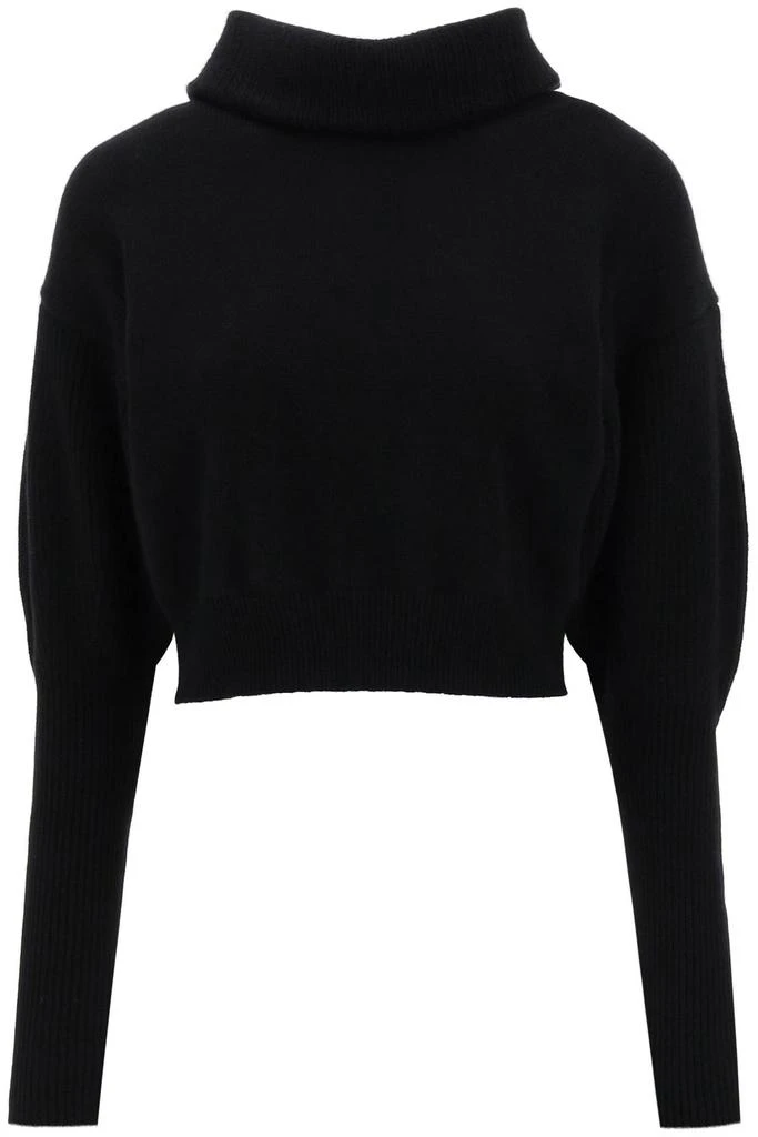 商品Alexander McQueen|Alexander mcqueen cropped funnel-neck sweater in wool and cashmere,价格¥6229,第1张图片