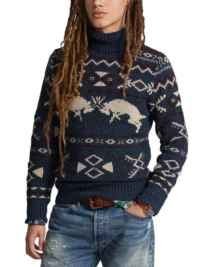 Regular Fit Wool Cashmere Patterned Turtleneck Sweater 商品