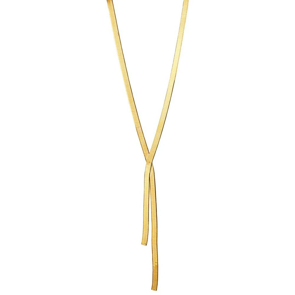 商品Giani Bernini|Herringbone 17" Lariat Necklace in 18k Gold-Plated Sterling Silver, Created for Macy's,价格¥640,第1张图片