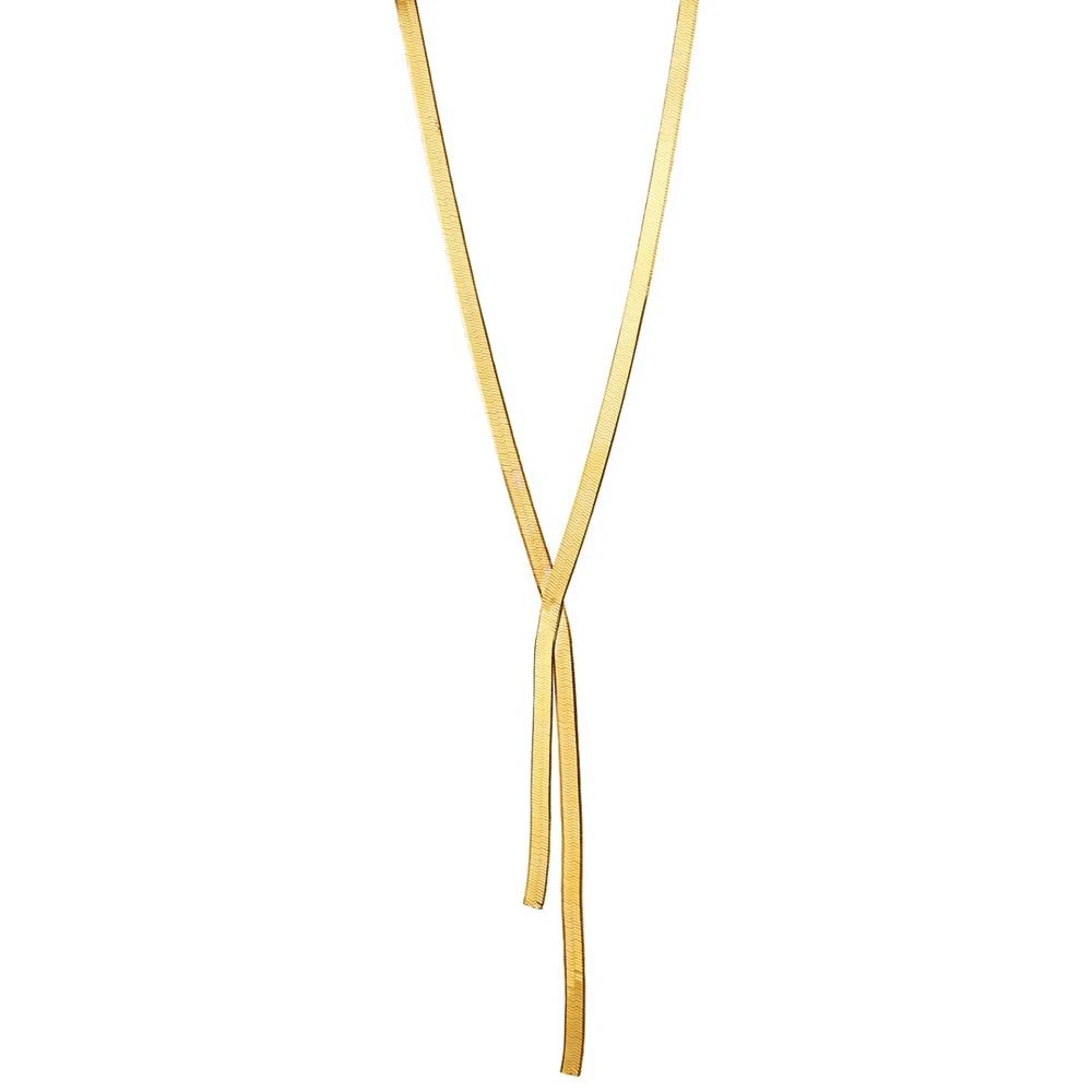 商品Giani Bernini|Herringbone 17" Lariat Necklace in 18k Gold-Plated Sterling Silver, Created for Macy's,价格¥575,第1张图片