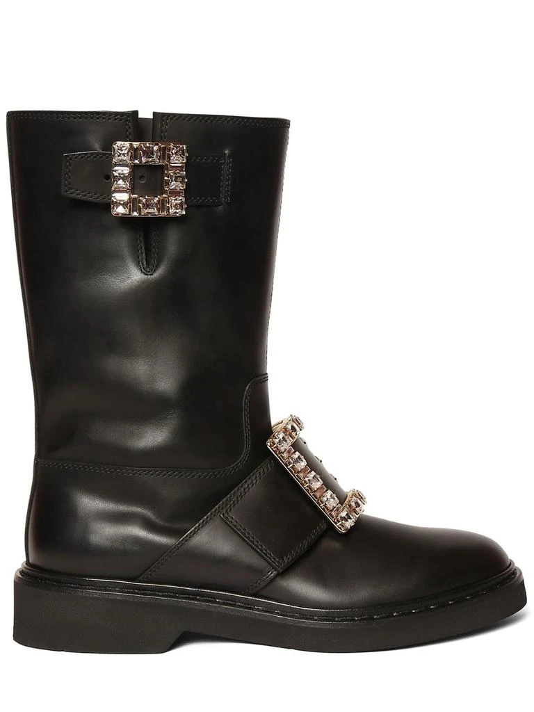 商品Roger Vivier|20mm Viv Rangers Leather Ankle Boots,价格¥19540,第1张图片