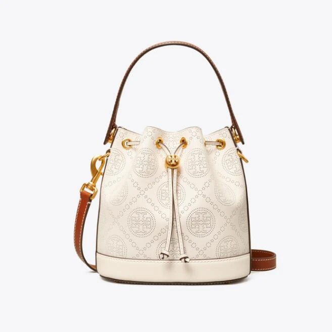 Brown 'T Monogram Mini' bucket bag Tory Burch - Vitkac TW