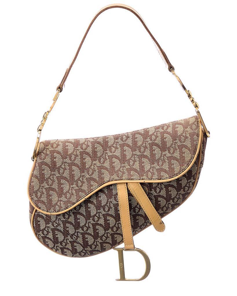 商品[二手商品] Dior|Dior Beige Monogram Canvas Saddle Bag (Authentic Pre-Owned),价格¥18767,第1张图片