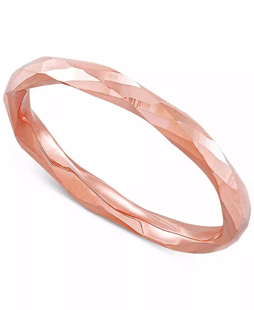 商品Macy's|Polished Twist-Look Band in 10k Gold, Rose Gold & White Gold,价格¥2893,第1张图片