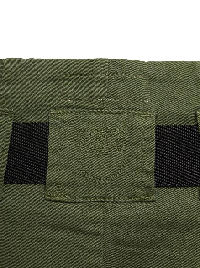 商品PINKO|Military Green High-waisted Cargo Pants With Belt In Cotton Woman,价格¥1762,第3张图片详细描述