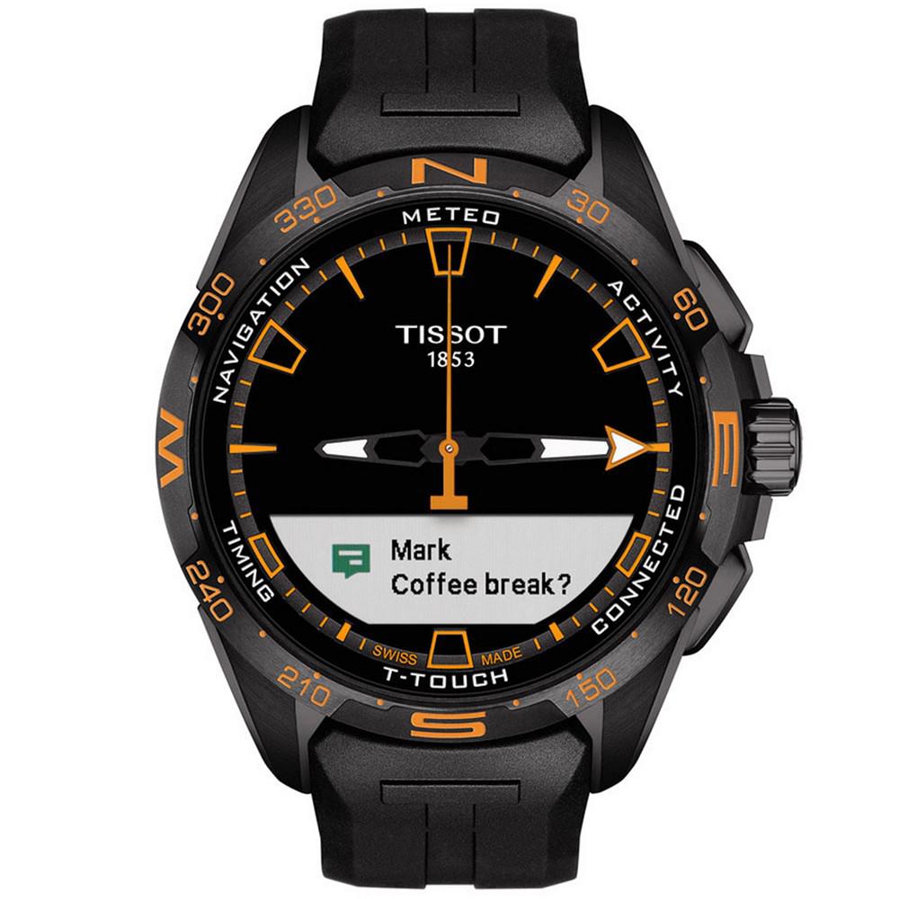 Men's Swiss T-Touch Connect Solar Black Rubber Strap Smart Watch 48mm商品第9张图片规格展示