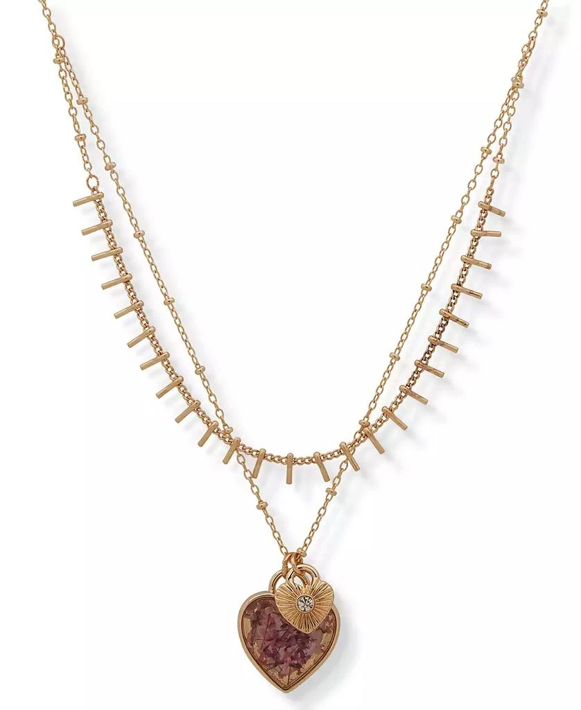 商品Lonna & Lilly|Gold-Tone Heart Charm Layered Pendant Necklace, 16" + 3" extender,价格¥282,第1张图片