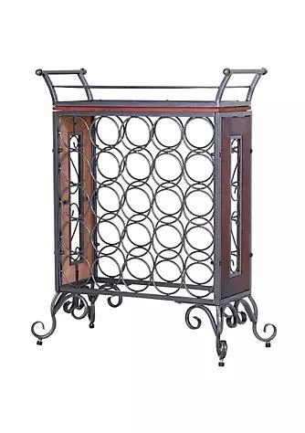 商品HOMCOM|25 Bottle Horizontal Free Standing Wine Rack Stand Wood And Metal Black,价格¥810,第1张图片