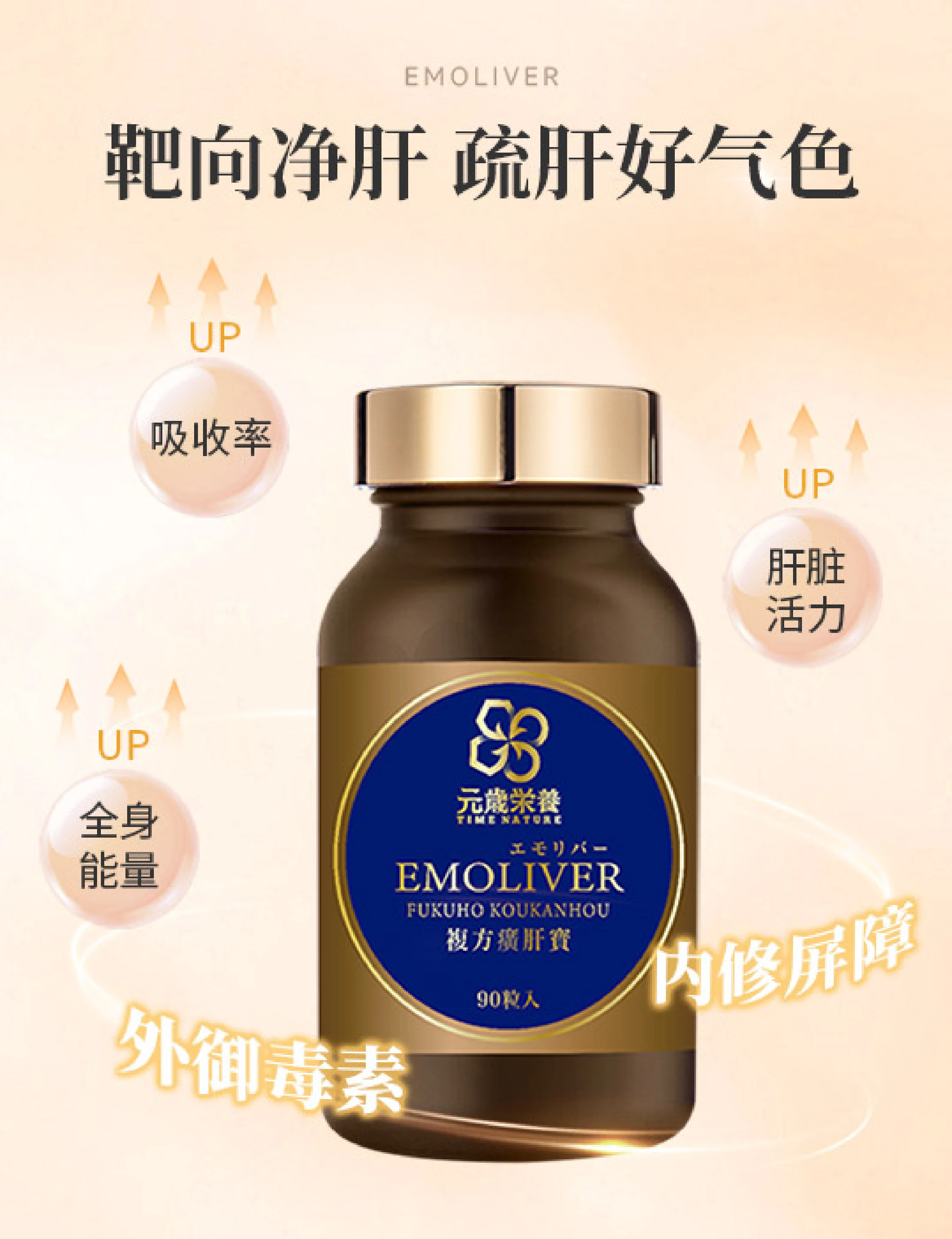 元岁荣养 複方癀肝寶90's 內修屏障呵护净化肝脏 18种珍贵汉方草本 专注肝健康 商品