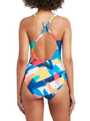 商品Nautica|Abstract Print One Piece Swimsuit,价格¥398,第2张图片详细描述