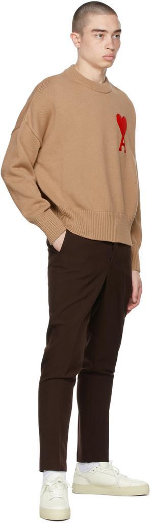 商品AMI|SSENSE Exclusive Beige Oversize Ami de Cœur Sweater,价格¥3271,第6张图片详细描述