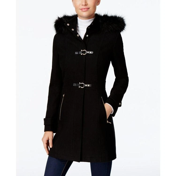 商品Ivanka Trump|Faux-Fur-Trim Buckled Walker Coat,价格¥1122,第1张图片