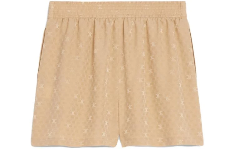 商品[国内直发] Celine|赛琳 SS23 纯色Logo满印高腰休闲短裤 女款 焦糖色,价格¥2618,第3张图片详细描述