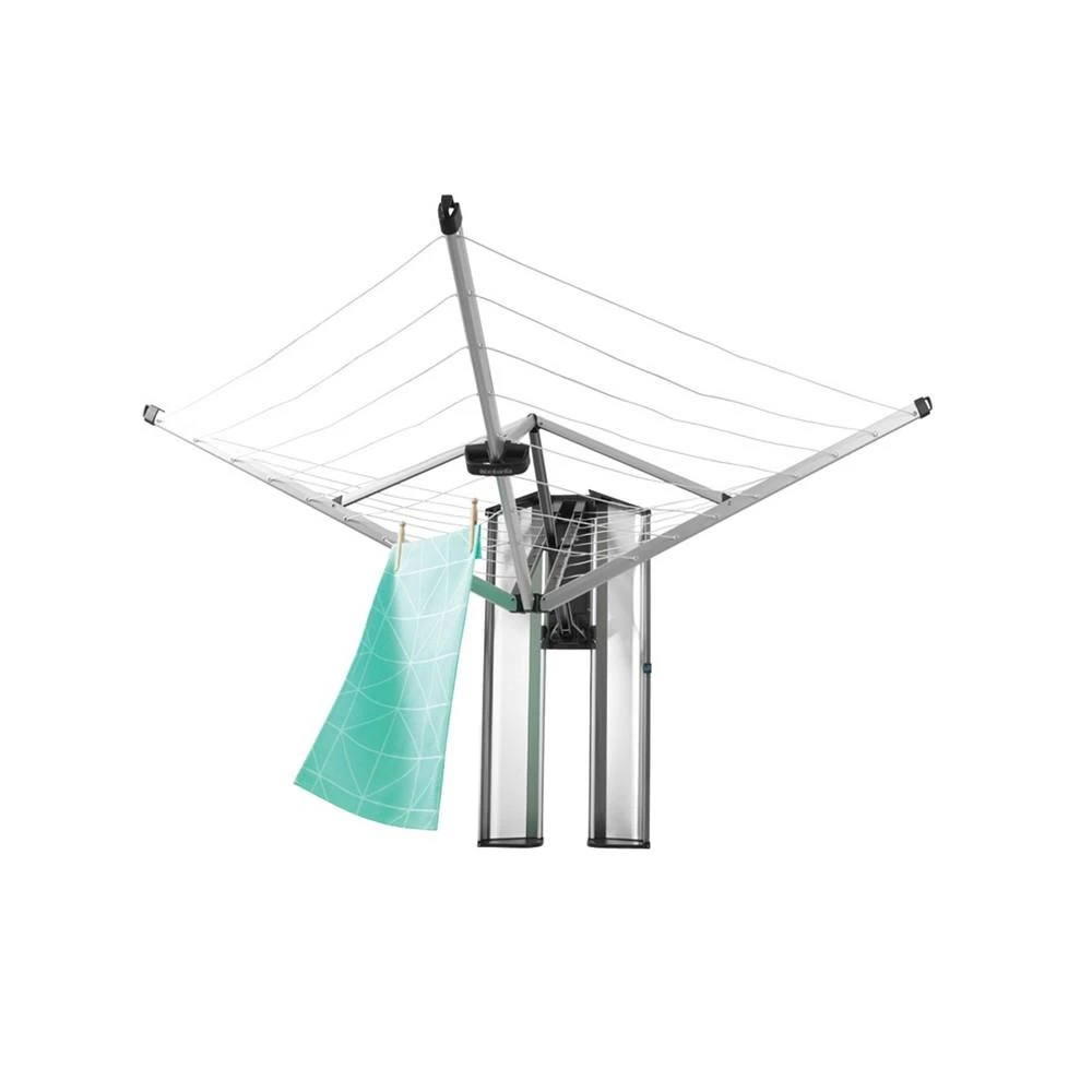 商品Brabantia|Wallfix Wall-Mounted Clothesline, 79', 24 Meter with Protection, Storage Box,价格¥3506,第1张图片