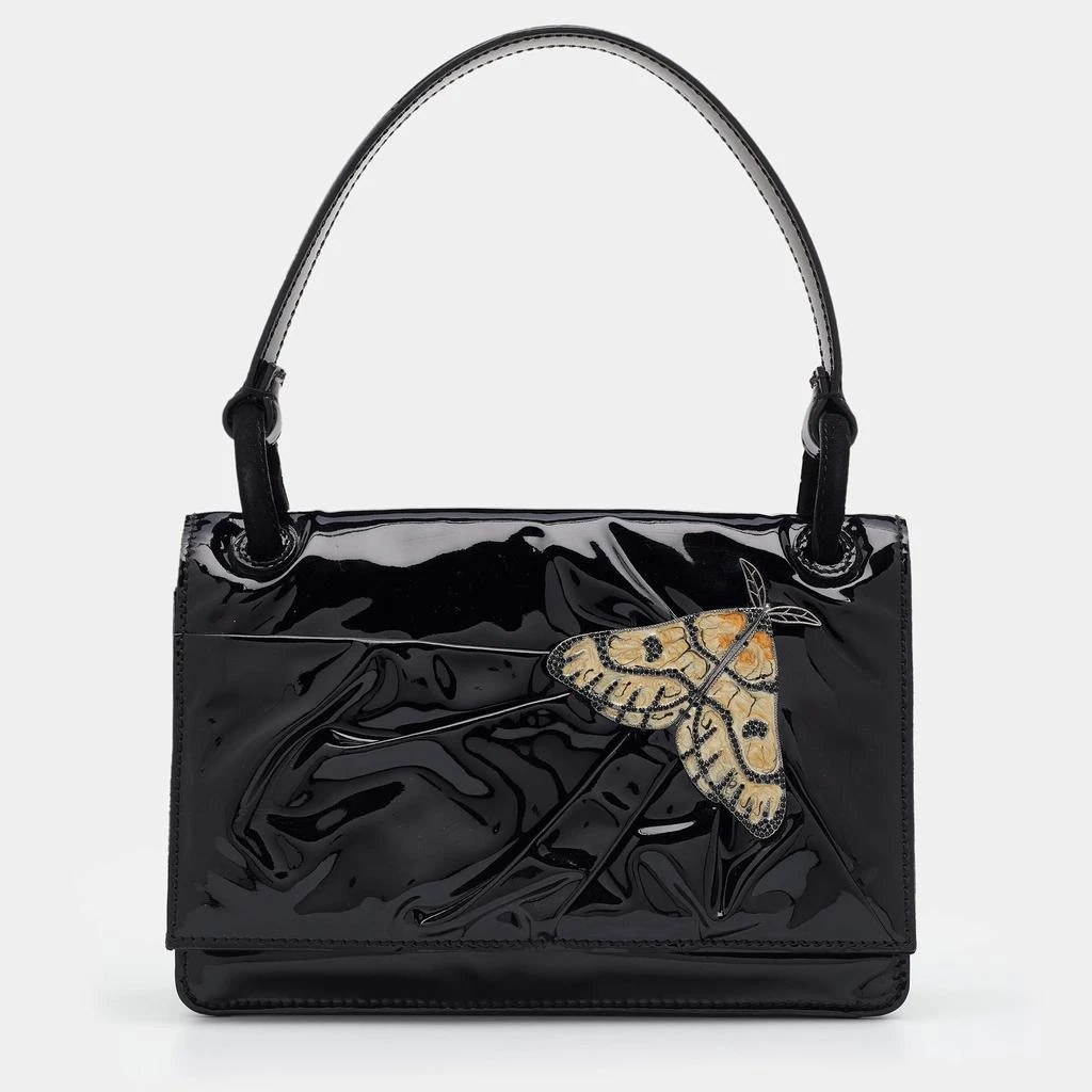 商品[二手商品] Valentino|Valentino Black Patent Leather Butterfly Embellished Shoulder Bag,价格¥2483,第1张图片
