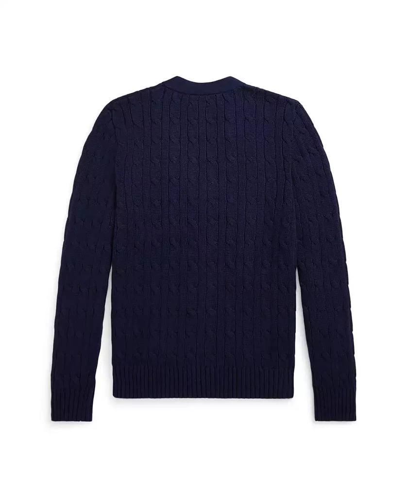 商品Ralph Lauren|Big Boys Cable-Knit Cotton V-Neck Cardigan Sweater,价格¥356,第2张图片详细描述