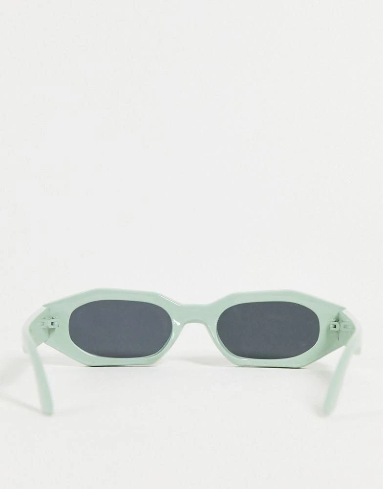 商品ASOS|ASOS DESIGN hexagon sunglasses with smoke lens in mint green - LGREEN,价格¥84,第2张图片详细描述