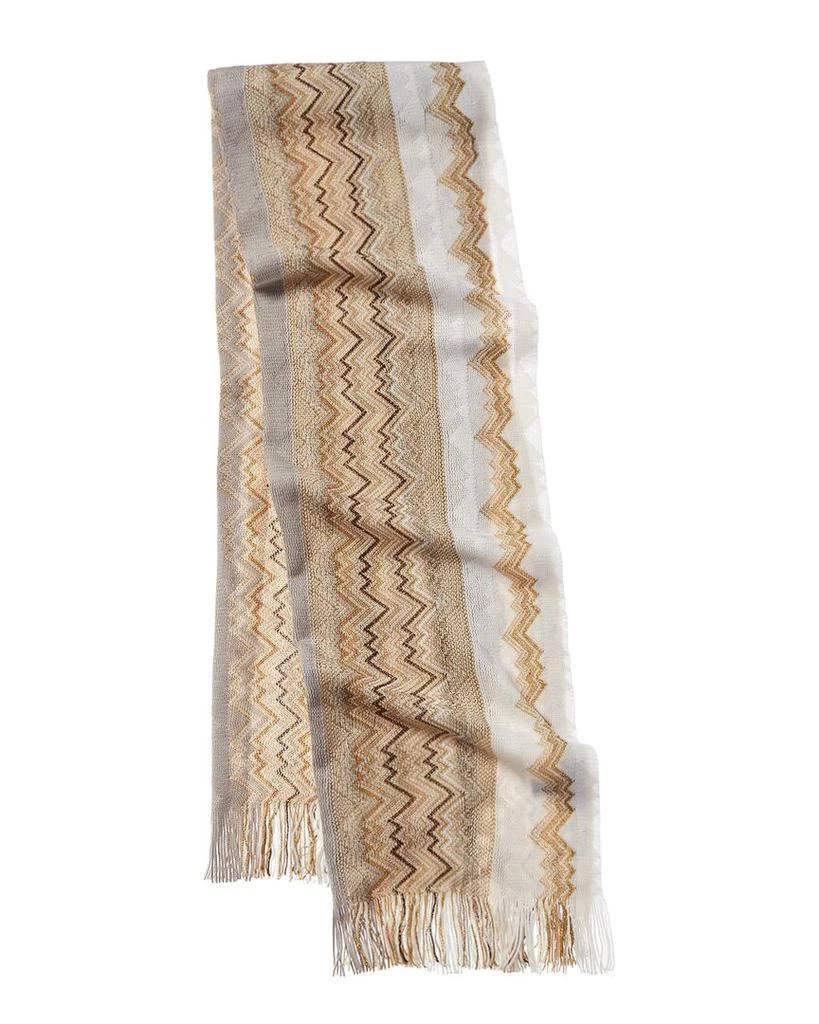 商品Missoni|Missoni Wool-Blend Scarf, White,价格¥929,第2张图片详细描述