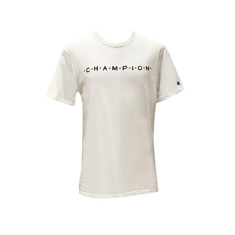 CHAMPION 男士白色棉质短袖T恤 GT353-586A6A-045商品第1张图片规格展示