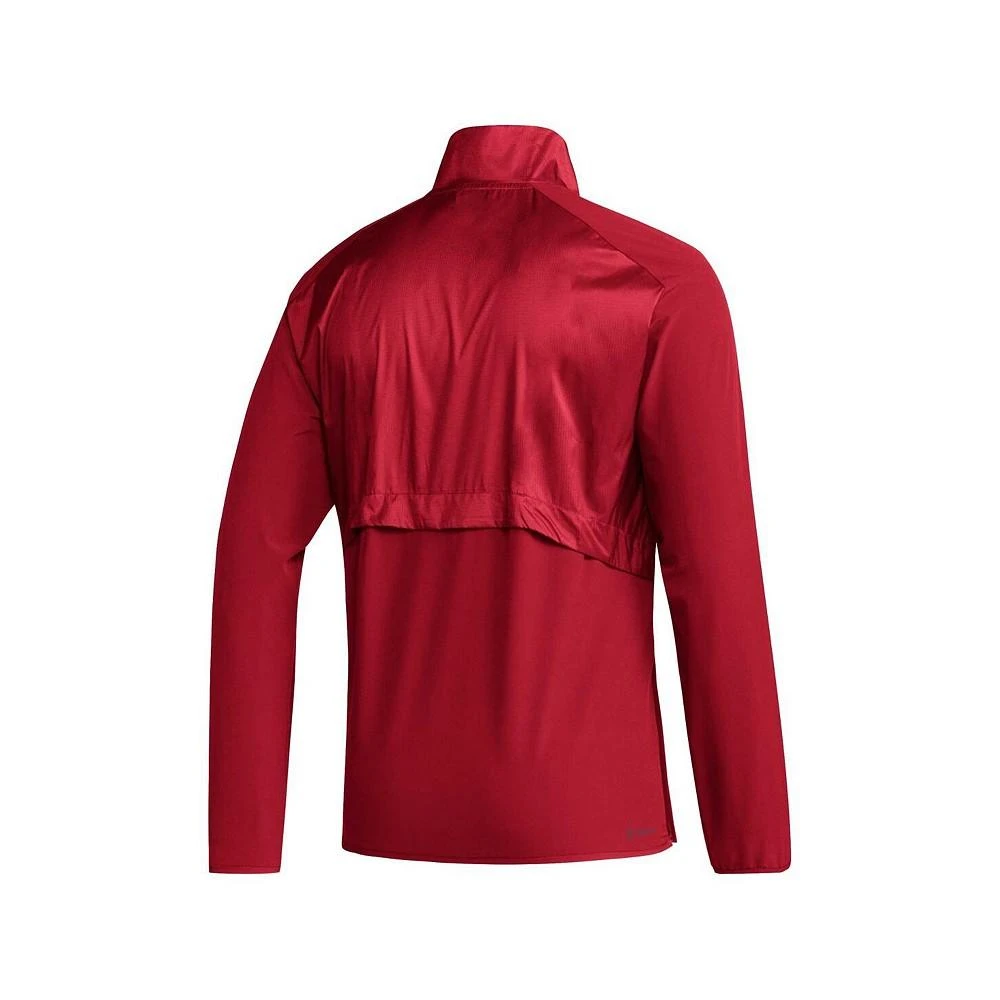 商品Adidas|Men's Scarlet Rutgers Scarlet Knights Sideline AEROREADY Raglan Sleeve Quarter-Zip Jacket,价格¥622,第2张图片详细描述