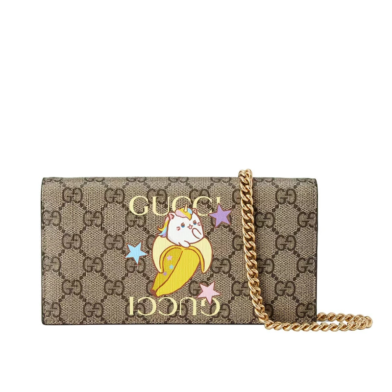 商品Gucci|【包税】GUCCI/古驰 22新款 女士经典老花帆布按扣开合Bananya印花链式长款钱包单肩斜挎手拿包‎701061U2UAG8679,价格¥6888,第1张图片