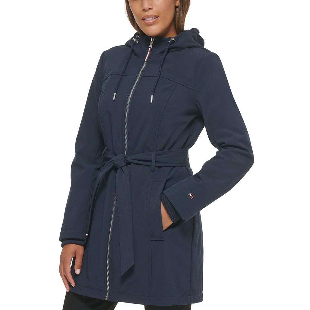 Women's Hooded Belted Raincoat商品第3张图片规格展示