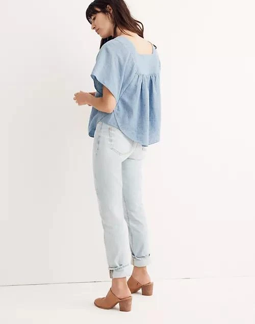 商品Madewell|Embroidered Denim Butterfly Top,价格¥396,第2张图片详细描述