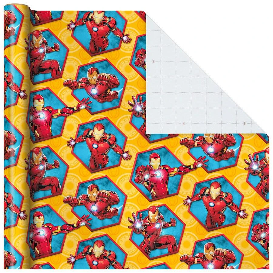 商品Hallmark|Avengers Wrapping Paper - Captain America, Iron Man, Black Widow, Thor, Hulk,价格¥127,第4张图片详细描述