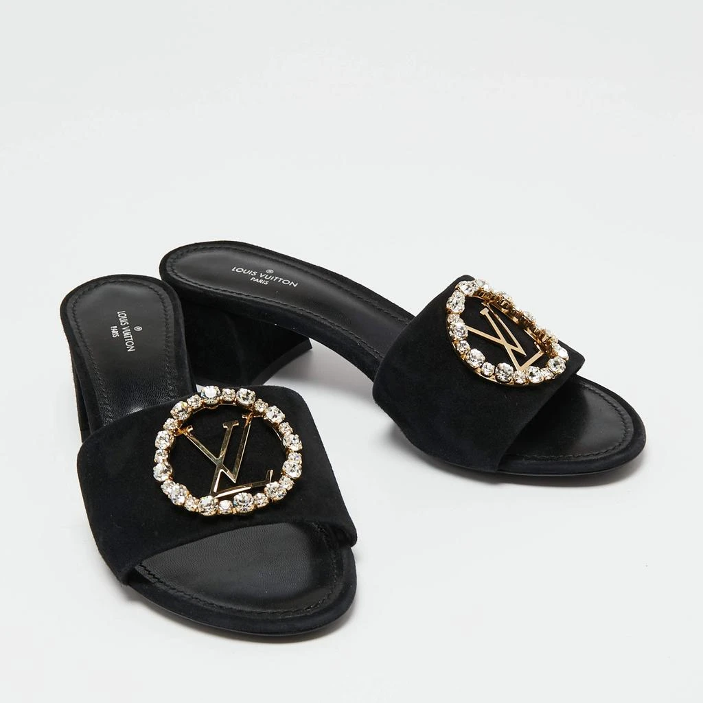 商品[二手商品] Louis Vuitton|Louis Vuitton Black Suede Madeleine Slide Sandals Size 38,价格¥6540,第4张图片详细描述
