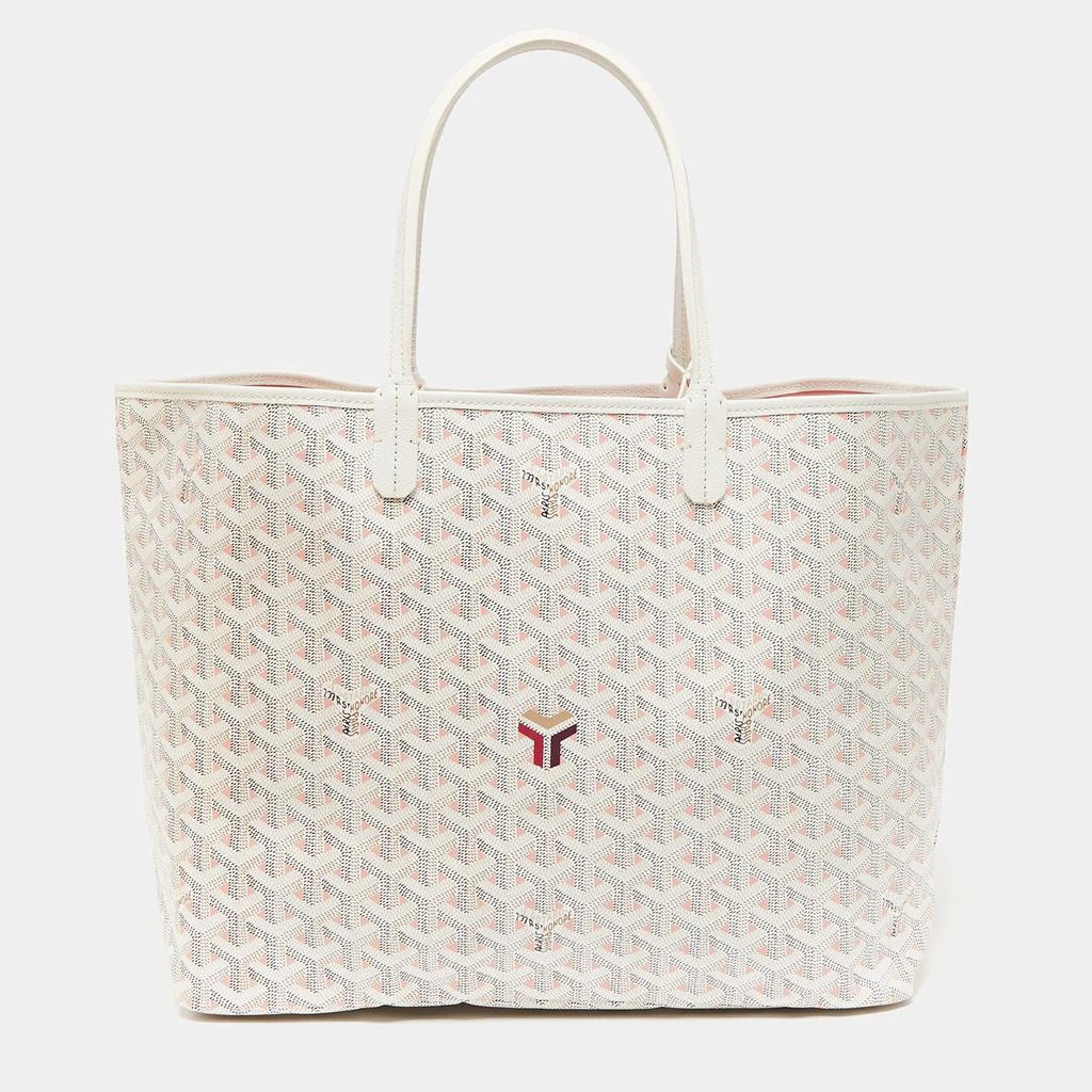 商品Goyard|Goyard White/Pink Goyardine Coated Canvas and Leather Saint Louise Claire Voie PM Tote,价格¥32377,第1张图片