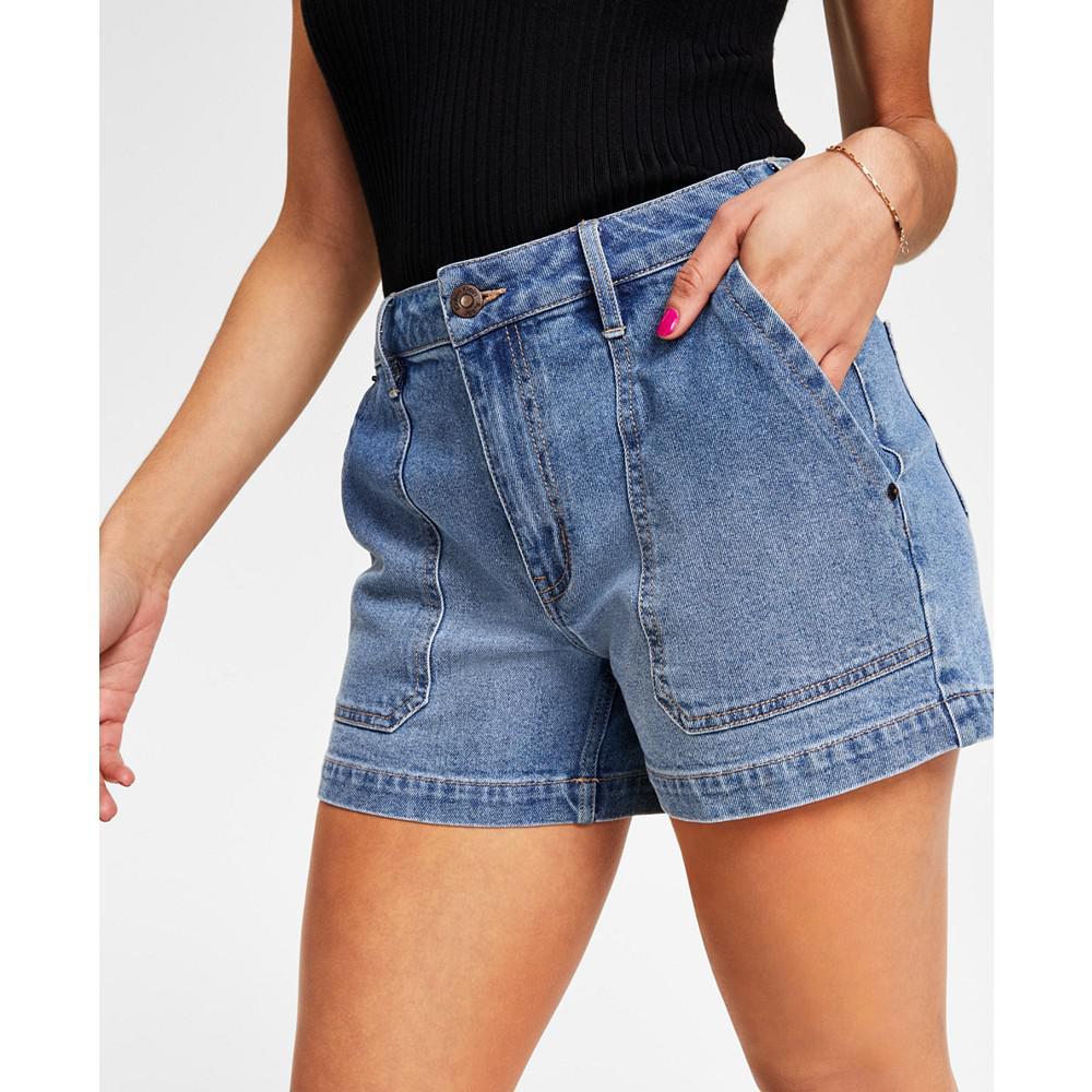 商品Calvin Klein|Women's Mid Rise Utility Denim Shorts,价格¥421,第5张图片详细描述