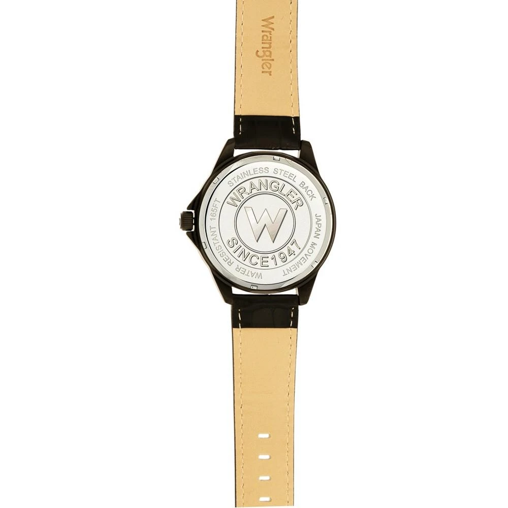 商品Wrangler|Men's Watch, 48MM IP Titanium Case with Titanium Dial, Second Hand Subdual, Black Strap with Red Stitching,价格¥566,第4张图片详细描述