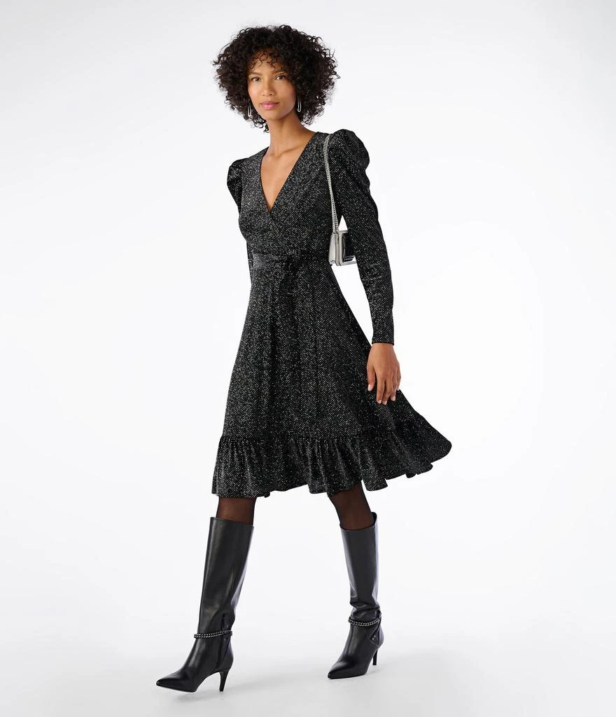 商品Karl Lagerfeld Paris|GLITTER VELVET MIDI DRESS,价格¥1429,第5张图片详细描述