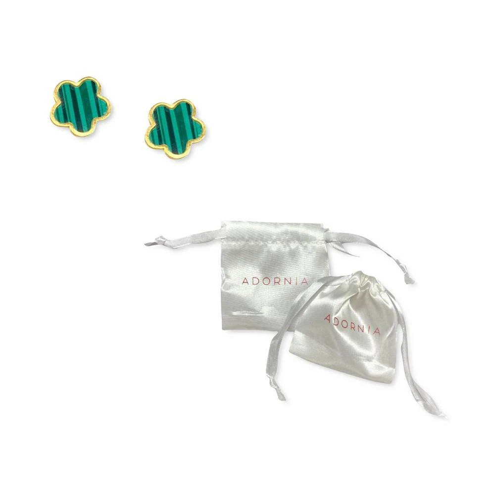 商品ADORNIA|Green Mother Of Pearl Clover Stud Earrings,价格¥131,第2张图片详细描述