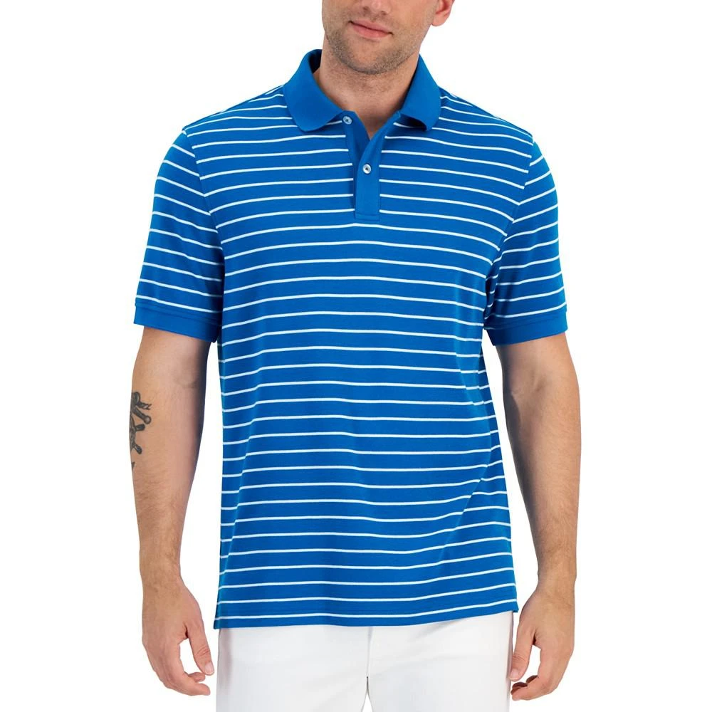 商品Club Room|Men's Striped Interlock Polo Shirt, Created for Macy's,价格¥115,第1张图片