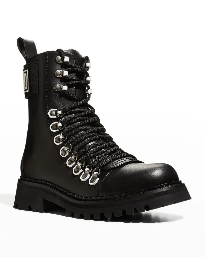 商品Moschino|Men's Logo Leather Combat Boots,价格¥6519,第2张图片详细描述