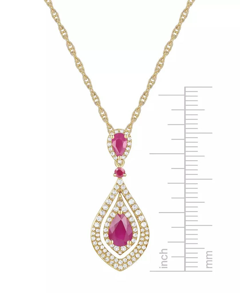 商品Macy's|Sapphire (1-1/4 ct. t.w.) and Diamond (1/2 ct. t.w.) Pendant Necklace in 14k Gold (Also available in Ruby and Emerald),价格¥6933,第5张图片详细描述