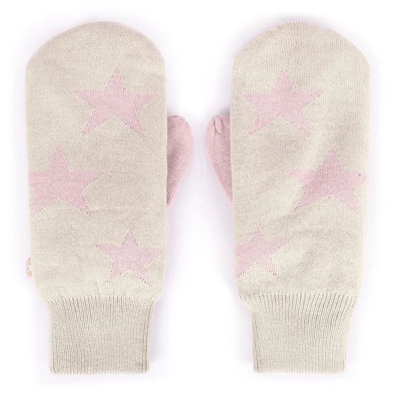 商品MOLO|Stars print woolen mittens in white and pink,价格¥300,第1张图片