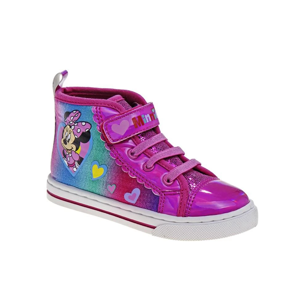 商品Disney|Little Girls Minnie Mouse High-Top Canvas Sneakers,价格¥256,第1张图片